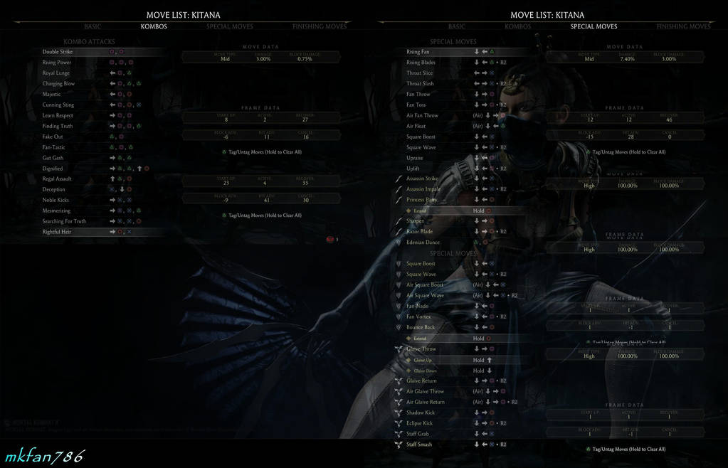 Mortal Kombat X - Kitana Komplete Moves List by mkfan786 on DeviantArt