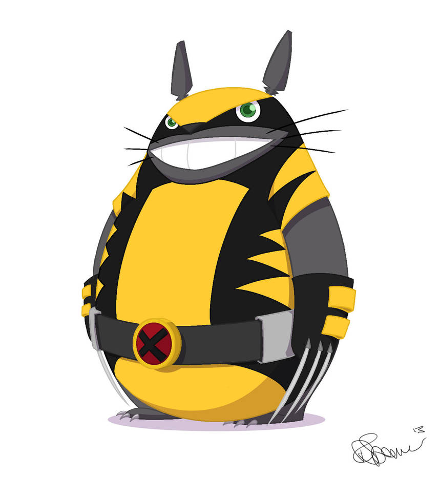 Totoro x Wolverine by Bubblegumboots