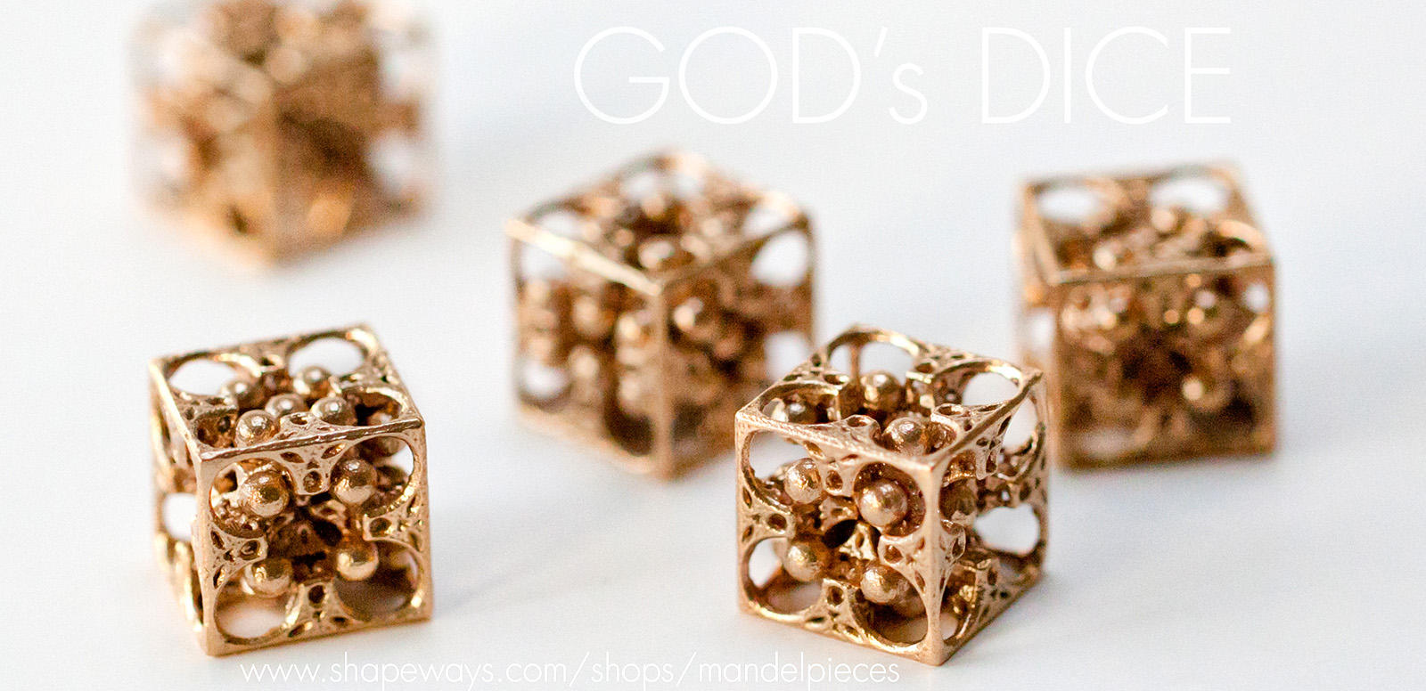 Gods Dice - 3D printed Bronze Jewelry under $50 by MANDELWERK
