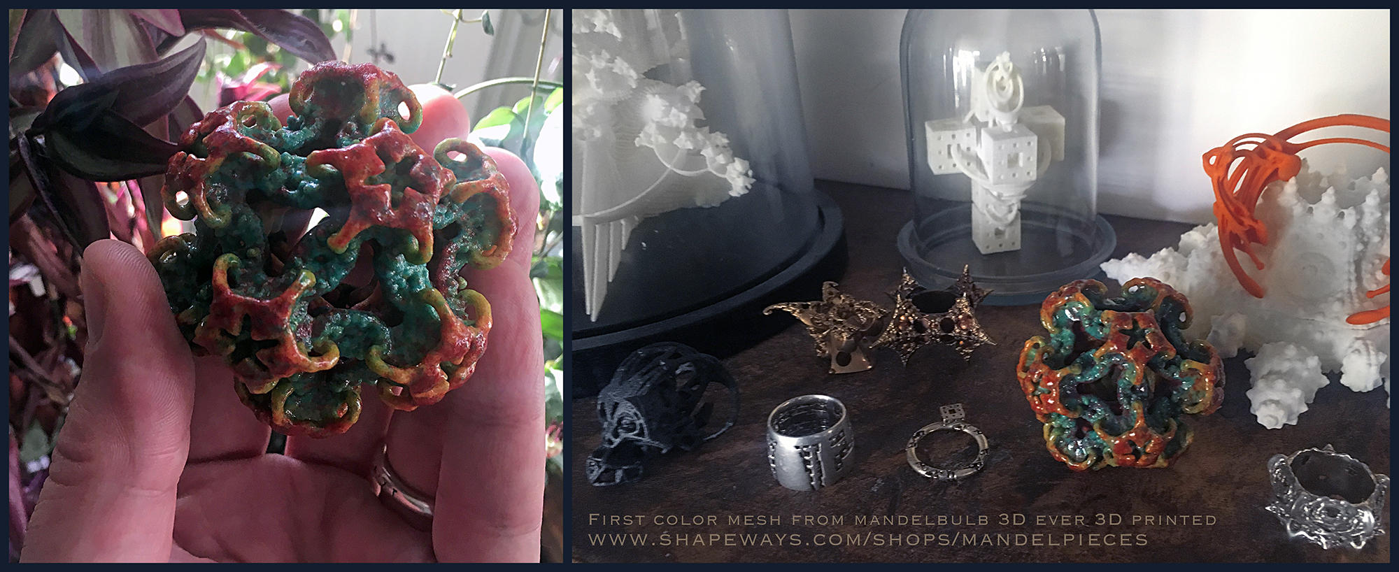 1st color mesh from mandelbulb 3D ever 3D printed! by MANDELWERK