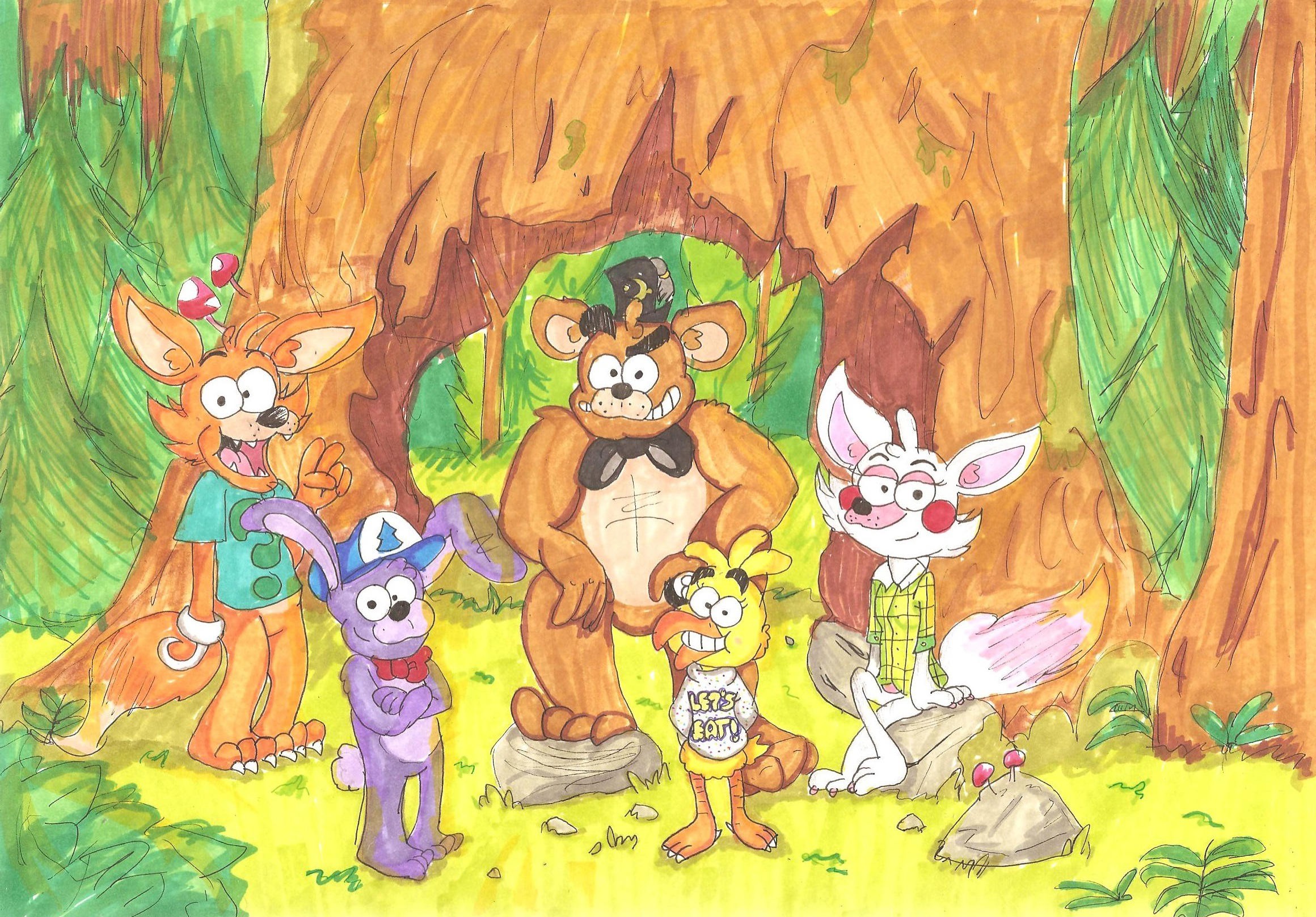 Five Nights at Freddys (Gravity falls Style) credit goes to (Trisha1024