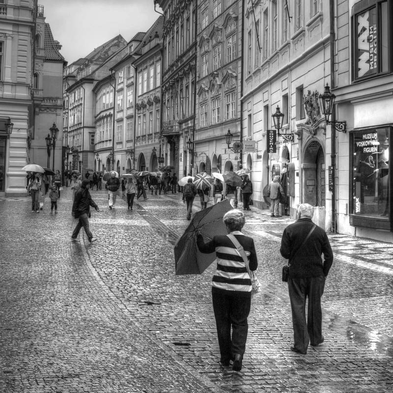 Prague street, rainy day... by vertatp