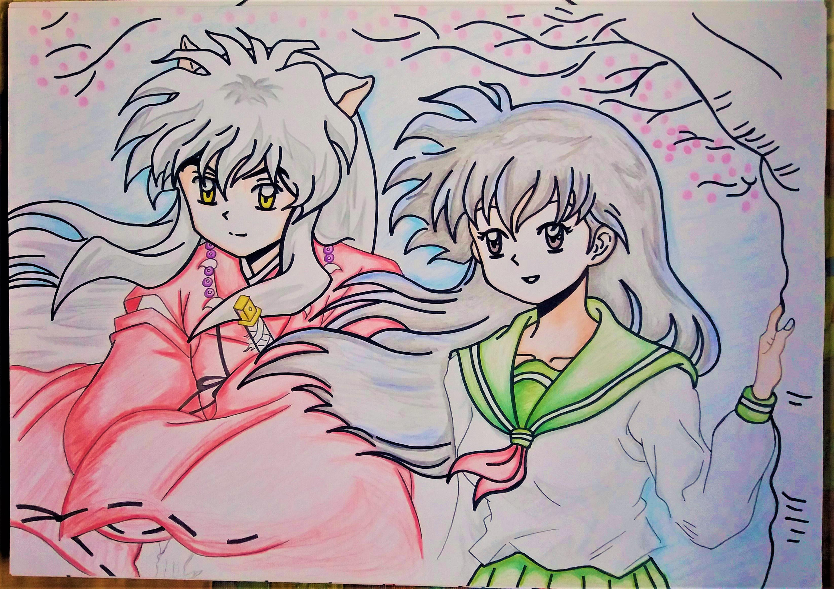 Inuyasha and kagome by Drawings-forever on DeviantArt