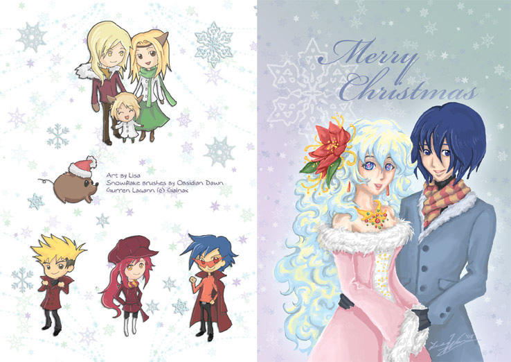 Gurren Lagann Christmas card by lithele