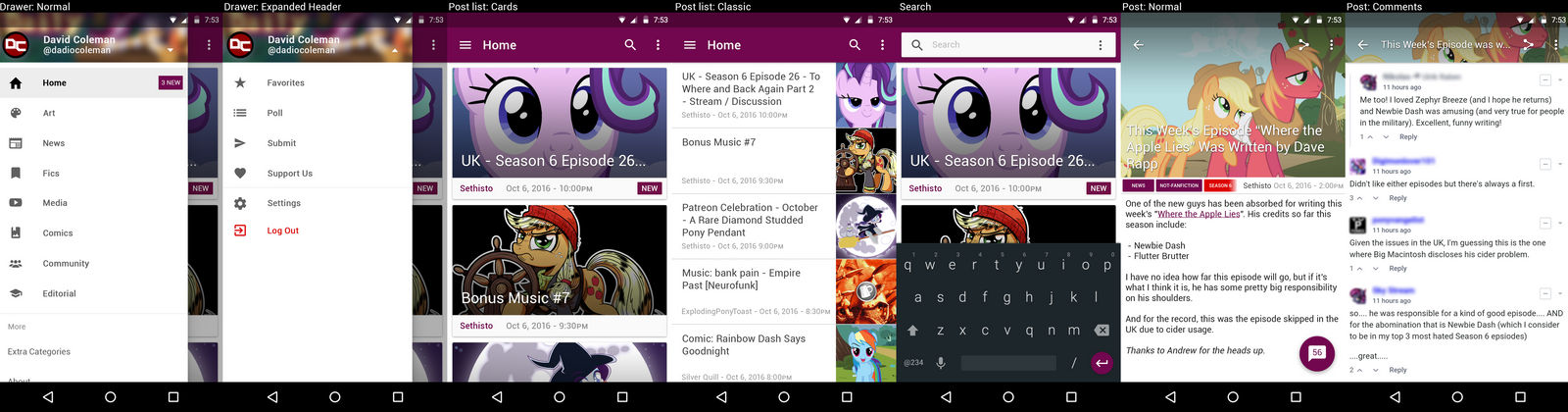 Equestria Daily App Mockup by dadiocoleman