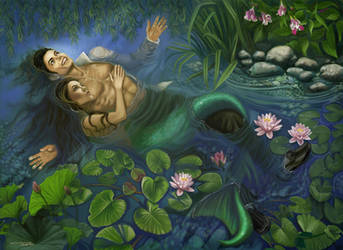 Michael Jackson and Lisa Marie Lilypads by rebelakemi
