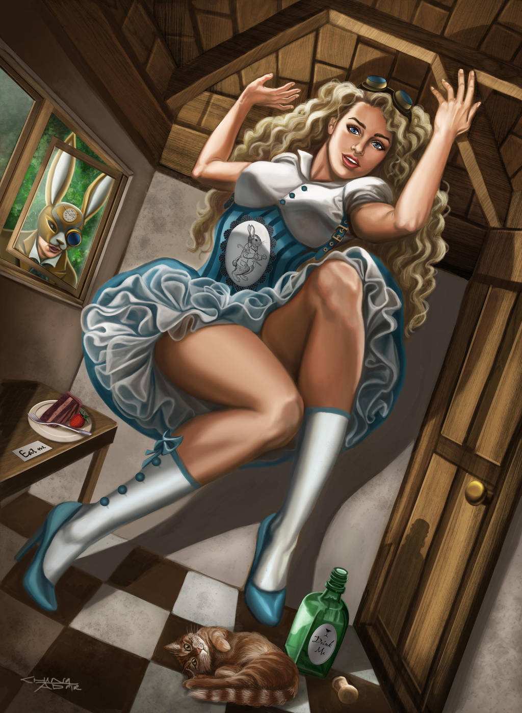 Steampunk Alice Drink Me by rebelakemi