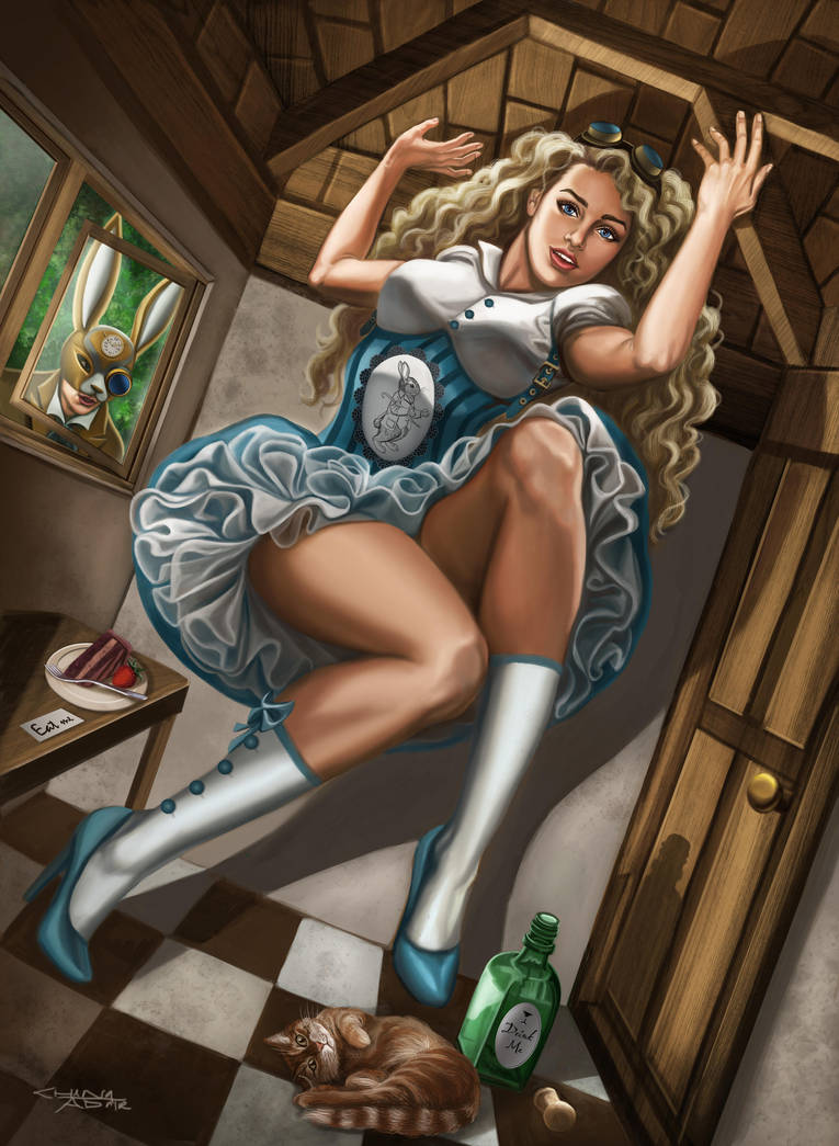 Steampunk Alice Drink Me by rebelakemi