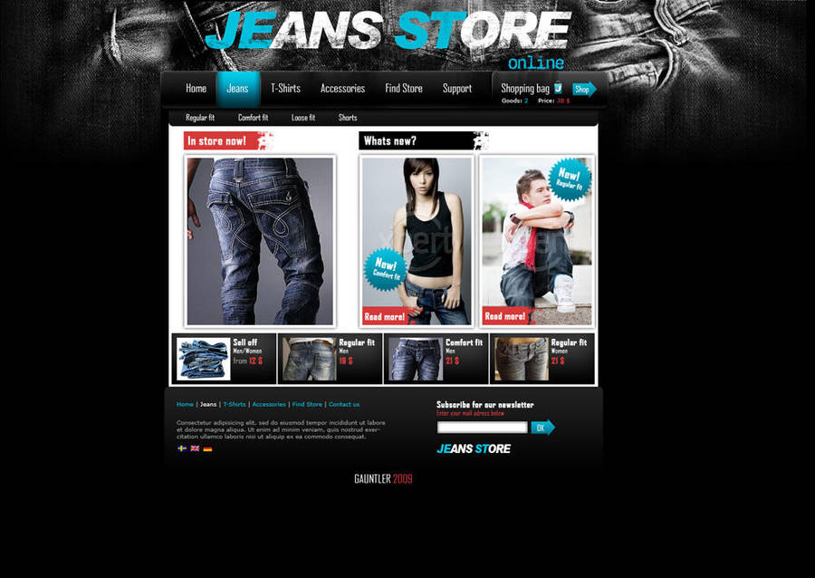 Jeans Store Mockup by gauntler