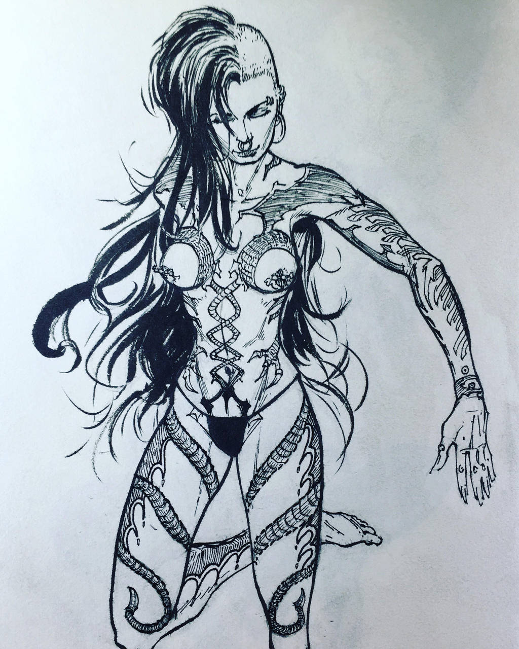 Concept Character Design - Full Body Tattoo by aminamat