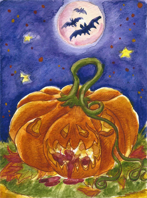 Pumpkin in Halloween Night by Tabascofanatikerin