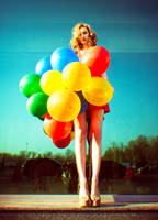 Girl with Balloons by psychiatrique