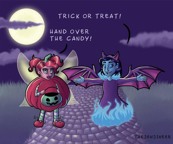 Trick or Treat or Else - Colored by TheJenjineer