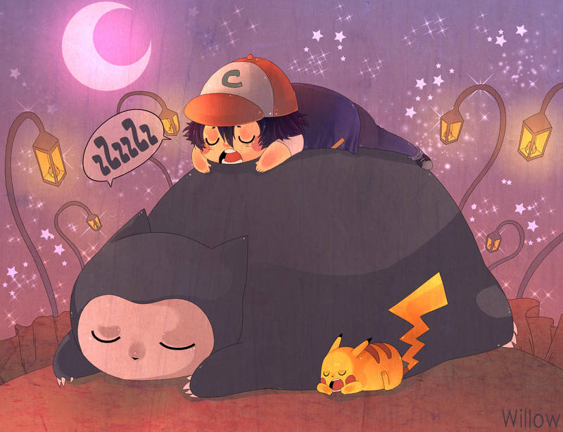 Snorlax is sleeping by Willow-San