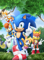 Original - Sonic Super Digest 6 Cover by Elesis-Knight
