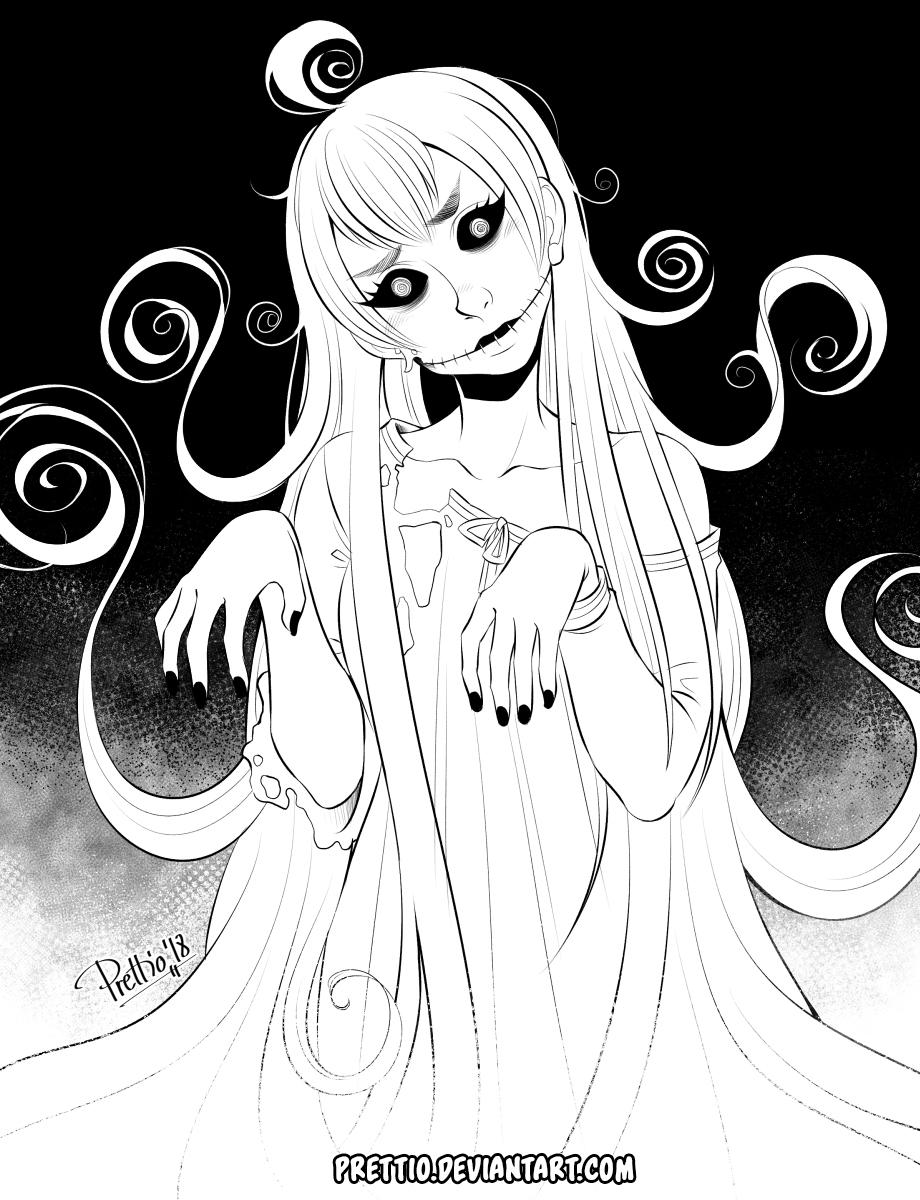 Inktober and Drawlloween 5th October: Ghost by Prettio