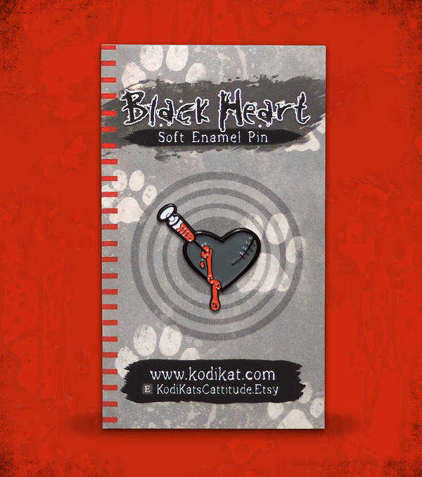 Black Heart Soft Enamel Pin by KodiKat