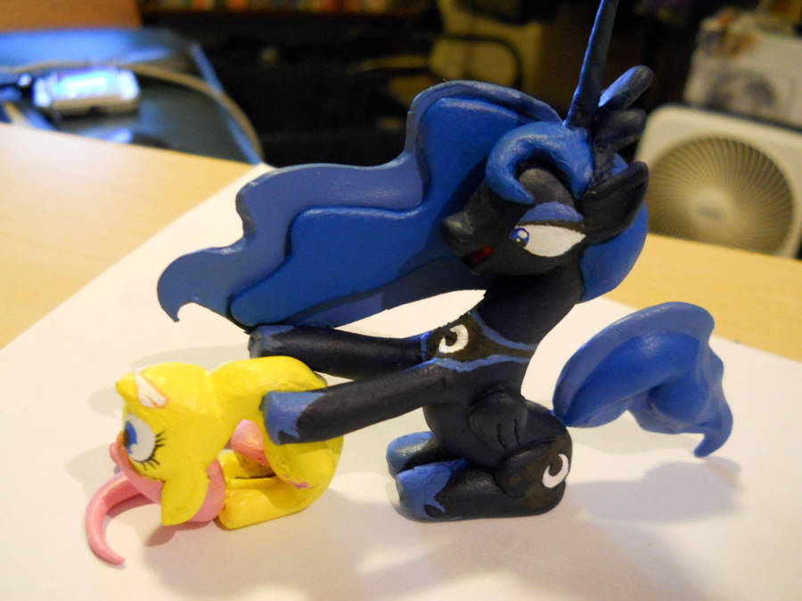Luna x Fluttershy, Painted by EarthenPony