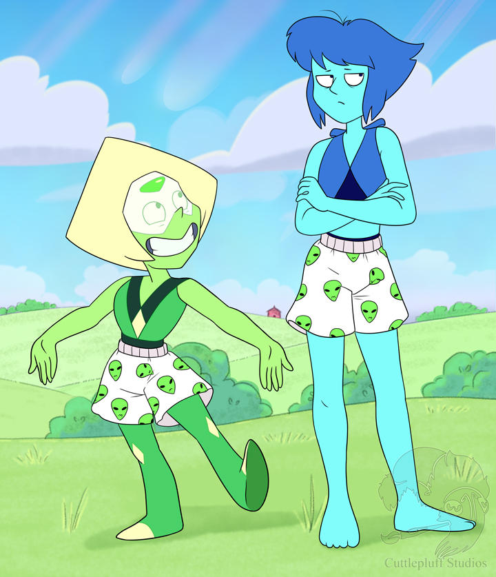 Bob's giving it the ol' college try, and Peridot is being her usual social cue fail self. Barn Mates was sooooo super awkward. "I also do not steal Steven's clothes when he's not looking!" And now ...