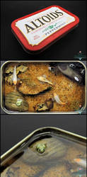 Gift - Large Altoids Tin Koi Pond by PepperTreeArt