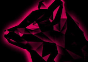 Magenta Low Poly Fox by Caen-N