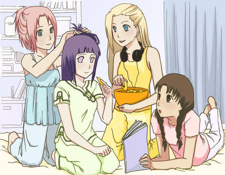 Sleepover collab with Charu by gabzillaz