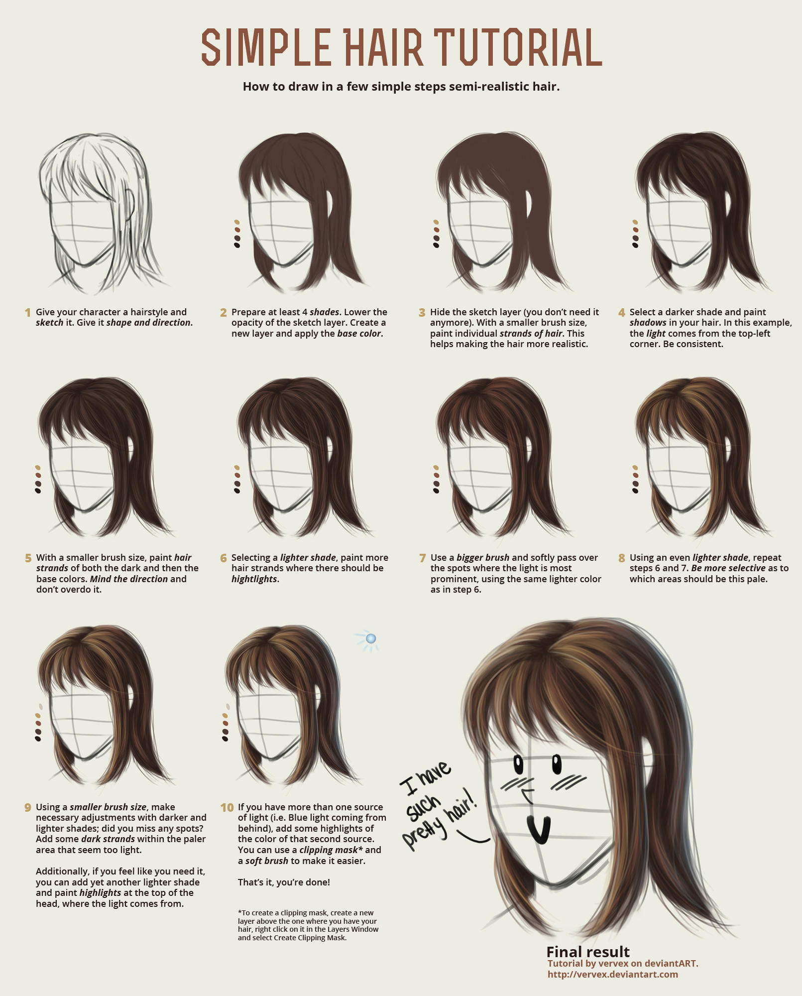 Simple Hair Tutorial by vervex