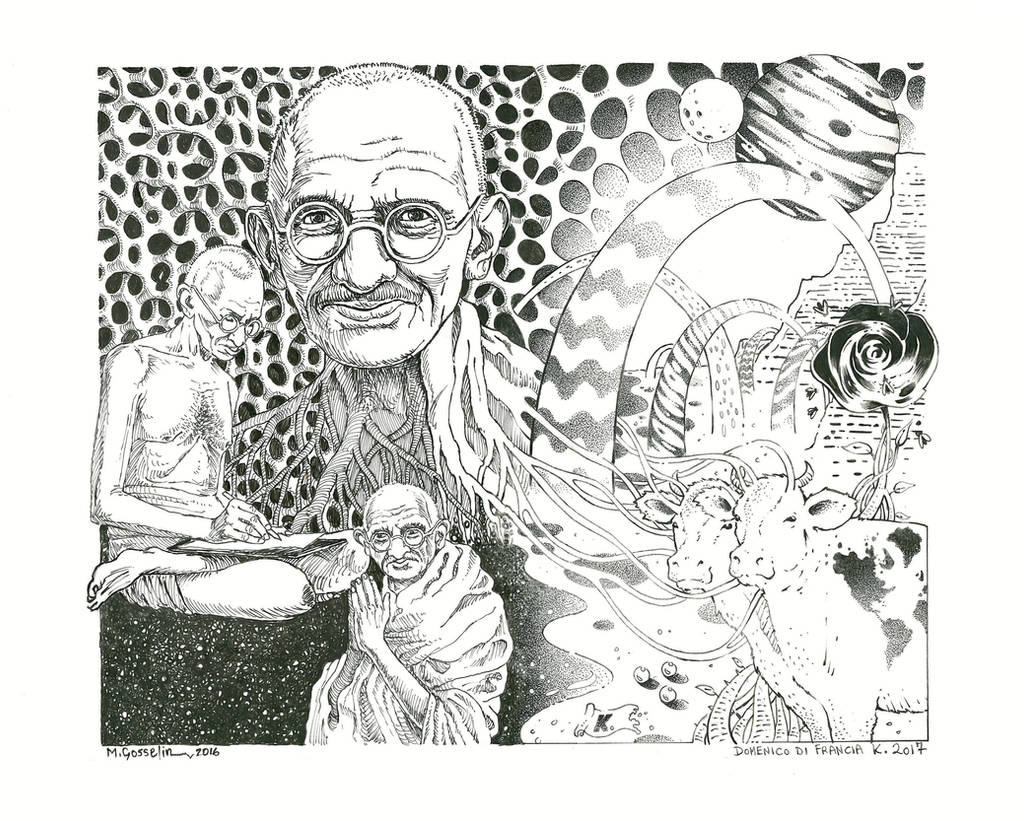 Gandhi In Wonderland by marcgosselin