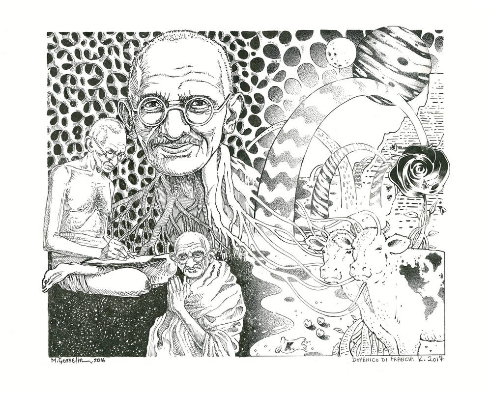 Gandhi In Wonderland by marcgosselin
