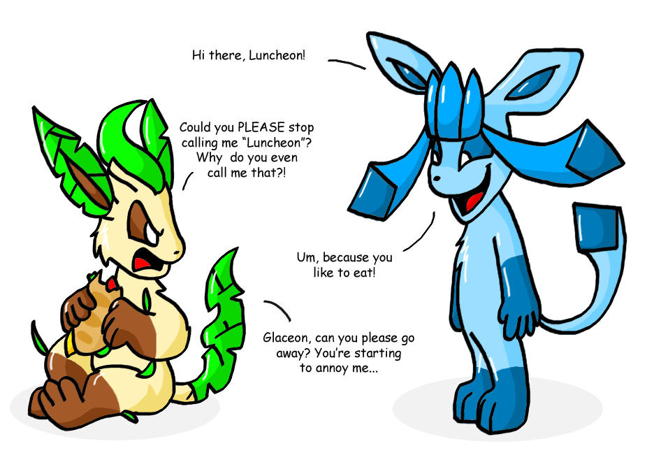 Leafeon and Glaceon cartoon by teenagerobotfan777 on DeviantArt