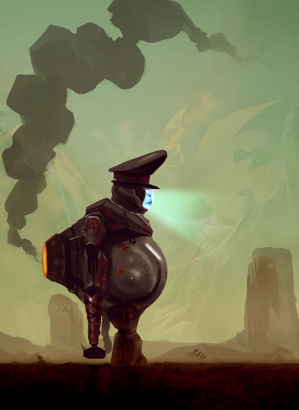 Soviobot Wanders the Wasteland by TDSpiral