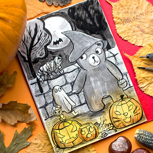 Inktober Day 31 - Happy Halloween by beareen