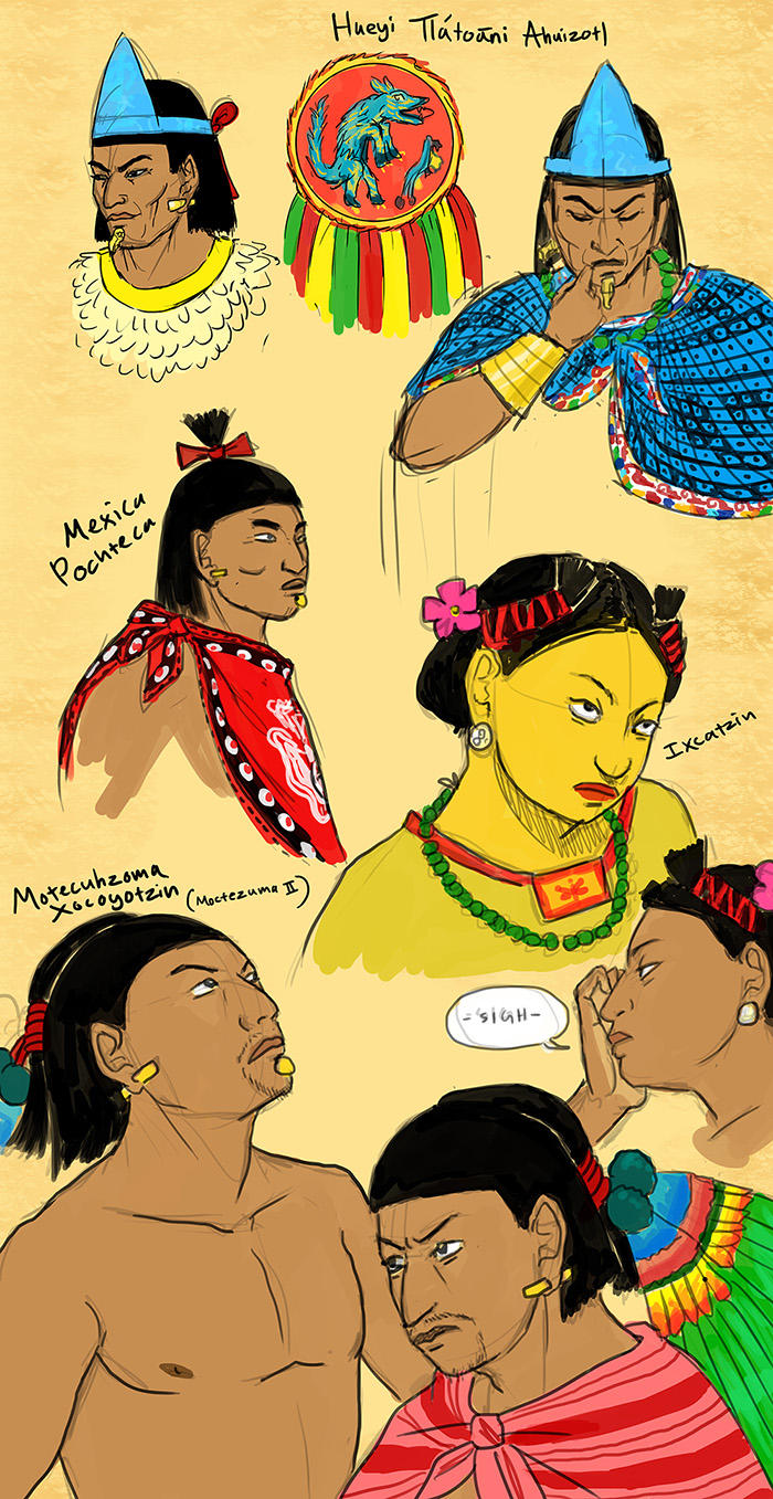 Aztec Characters Sketch by Kamazotz