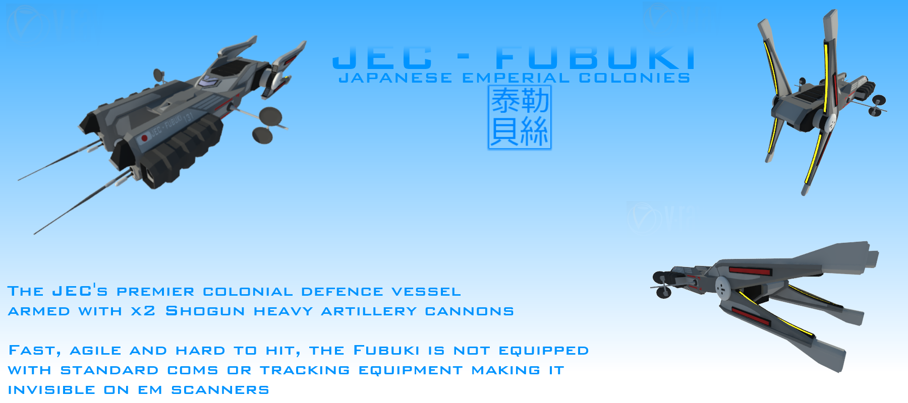 JEC Fubuki Class Electronic Warfare Destroyer by Gwentari