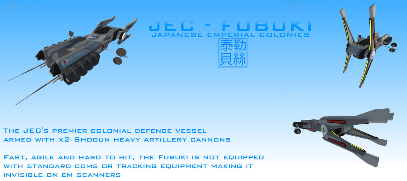 JEC Fubuki Class Electronic Warfare Destroyer by Gwentari