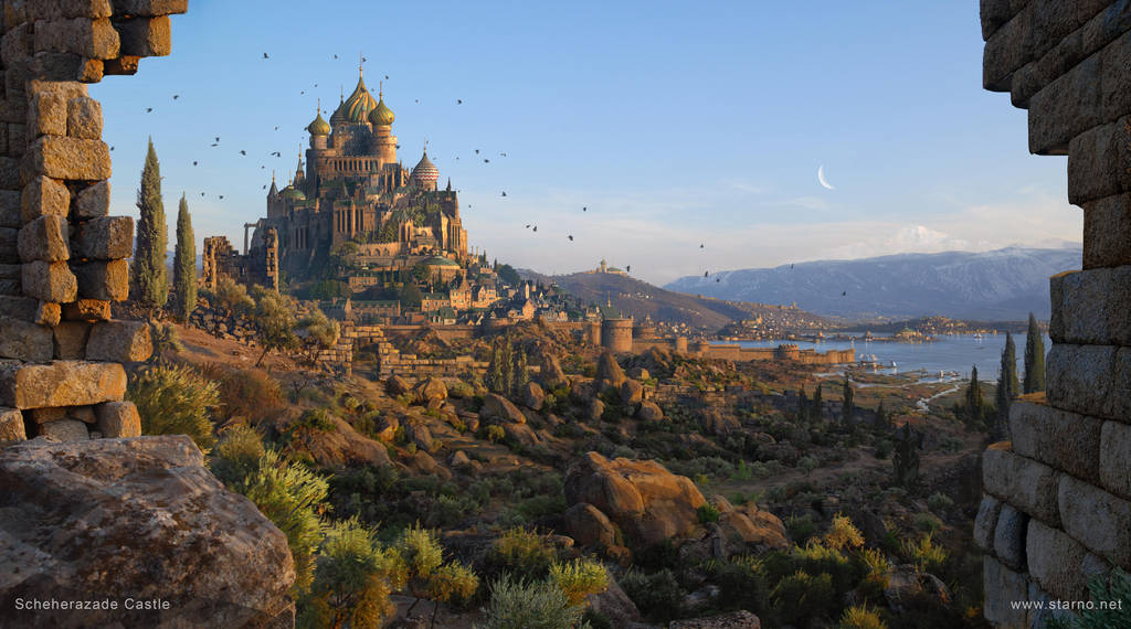 Scheherazade Castle of One Thousand and One Nights by fstarno