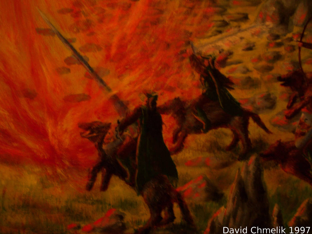 Dragon Fight: elves closeup 2 by dchmelik