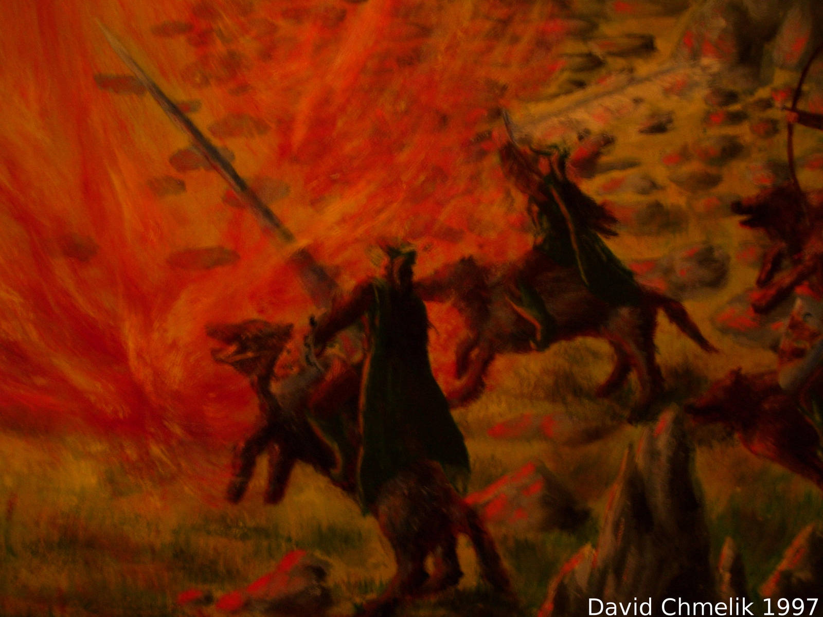 Dragon Fight: elves closeup 2 by dchmelik