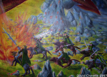 Dragon Fight: elves closeup by dchmelik