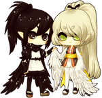 OCs -- crow and owl by onisuu