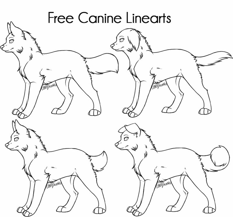 Free Canine Linearts by CatLuvsCookies