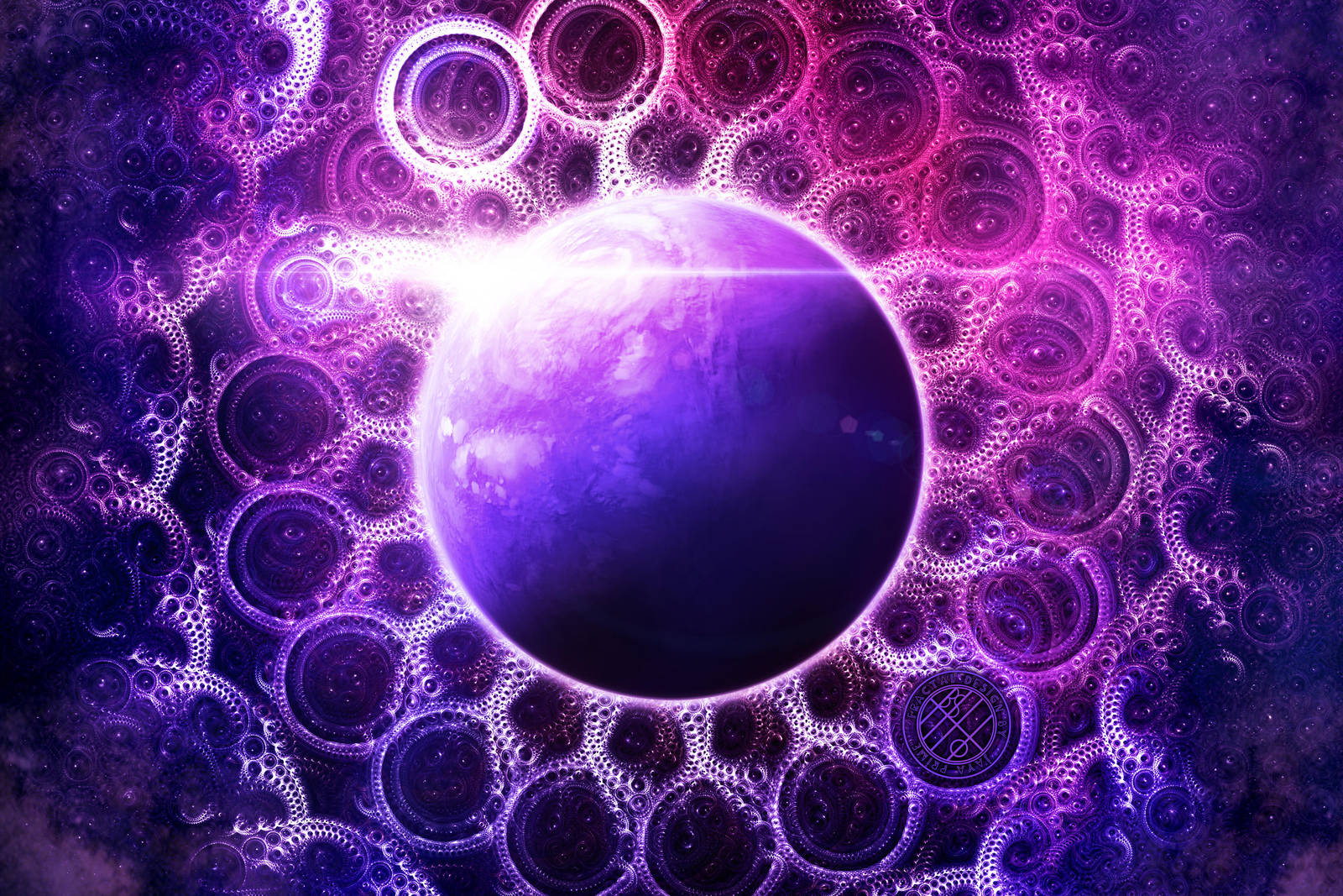 Deep Dream Fractal Mandala of Kepler-62e by jayaprime