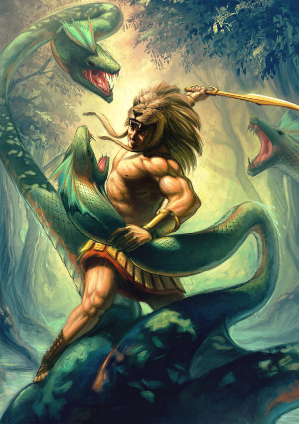 Hercules vs Hydra by mkitho