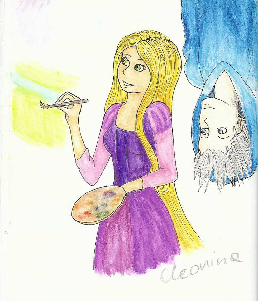 Jack Frost and Rapunzel by cleonina