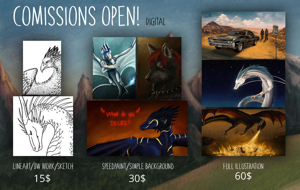 Digital Comissions info 2018 by Grees19 Digital Comissions info 2018 by Grees19