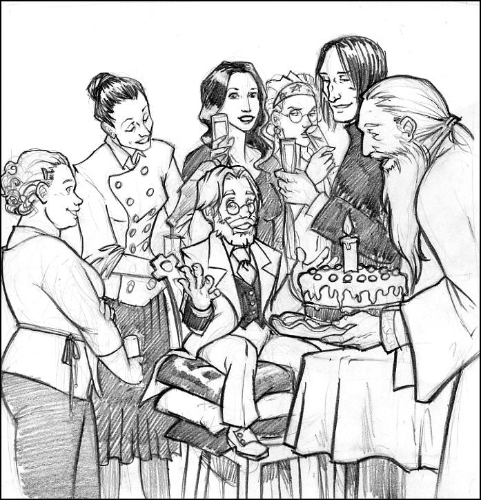 Old art: Flitwick's b-day by Pojypojy