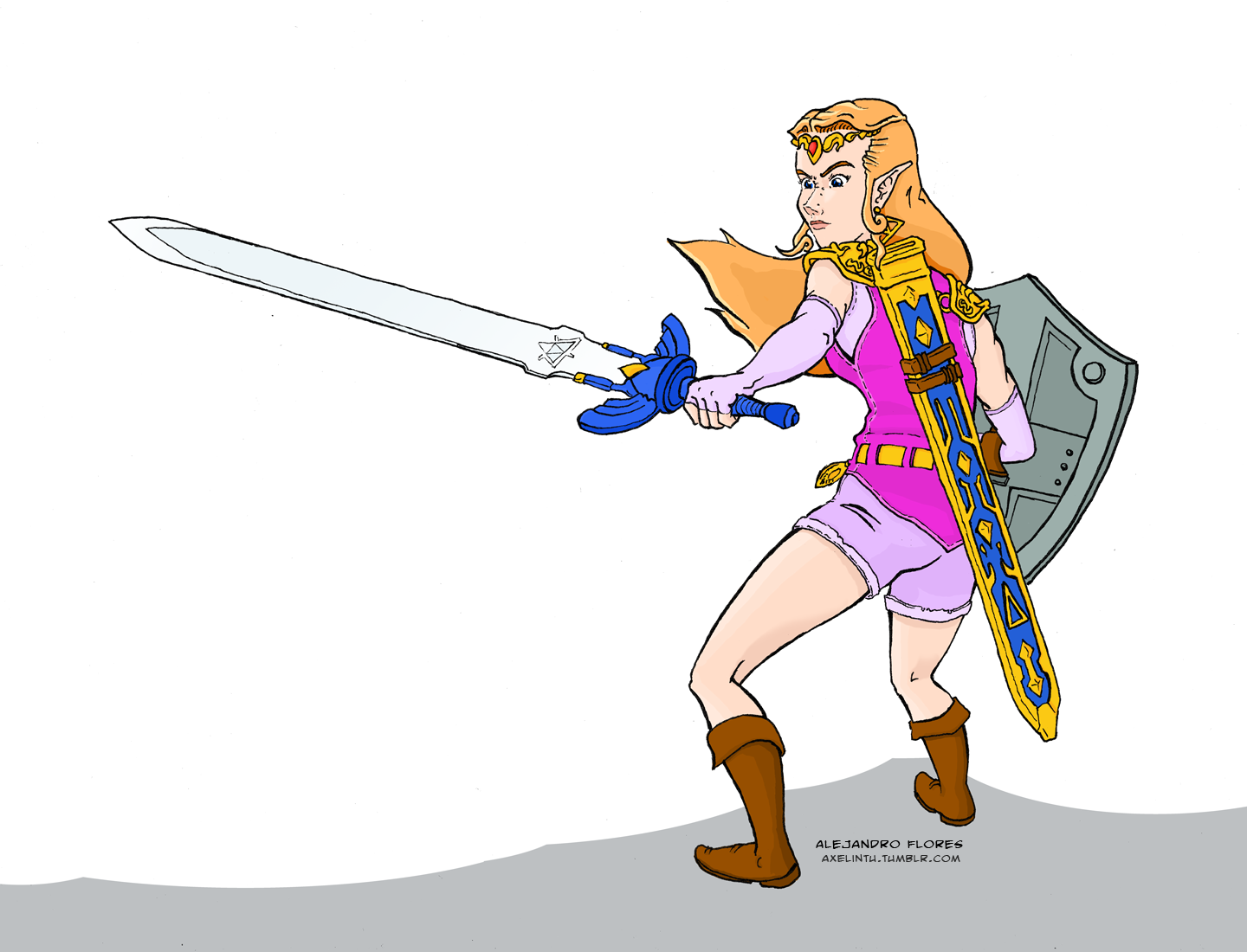 Zelda and the Master Sword by axelintu