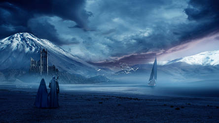 The boat in the fog by Ellysiumn