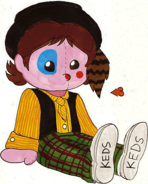 Jeffrey Mylett plush drawing by SeltzerAddict