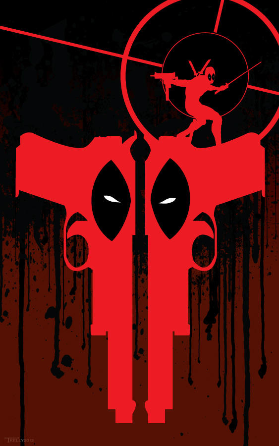 Two gun Deadpool by artist Tom kelly by TomKellyART
